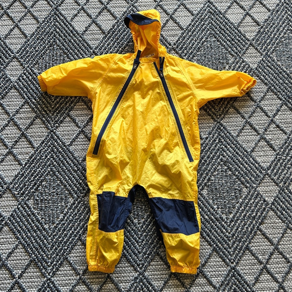 Tuffo Muddy Buddy Waterproof Coveralls Rain Suit Jacket Size 2T Yellow Bluetooth